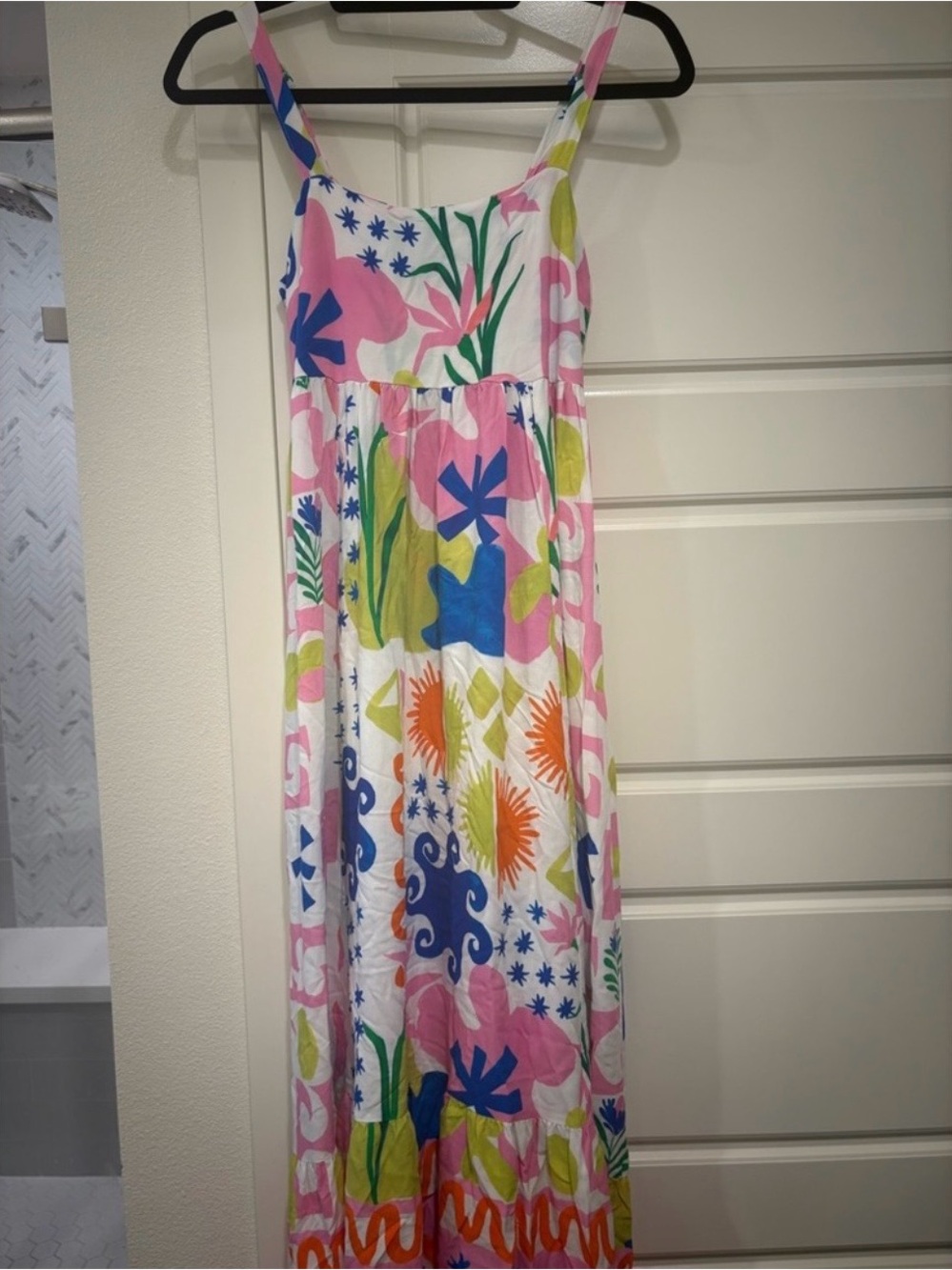 Colorful Print Maxi Paper Heart Dress Size Small
